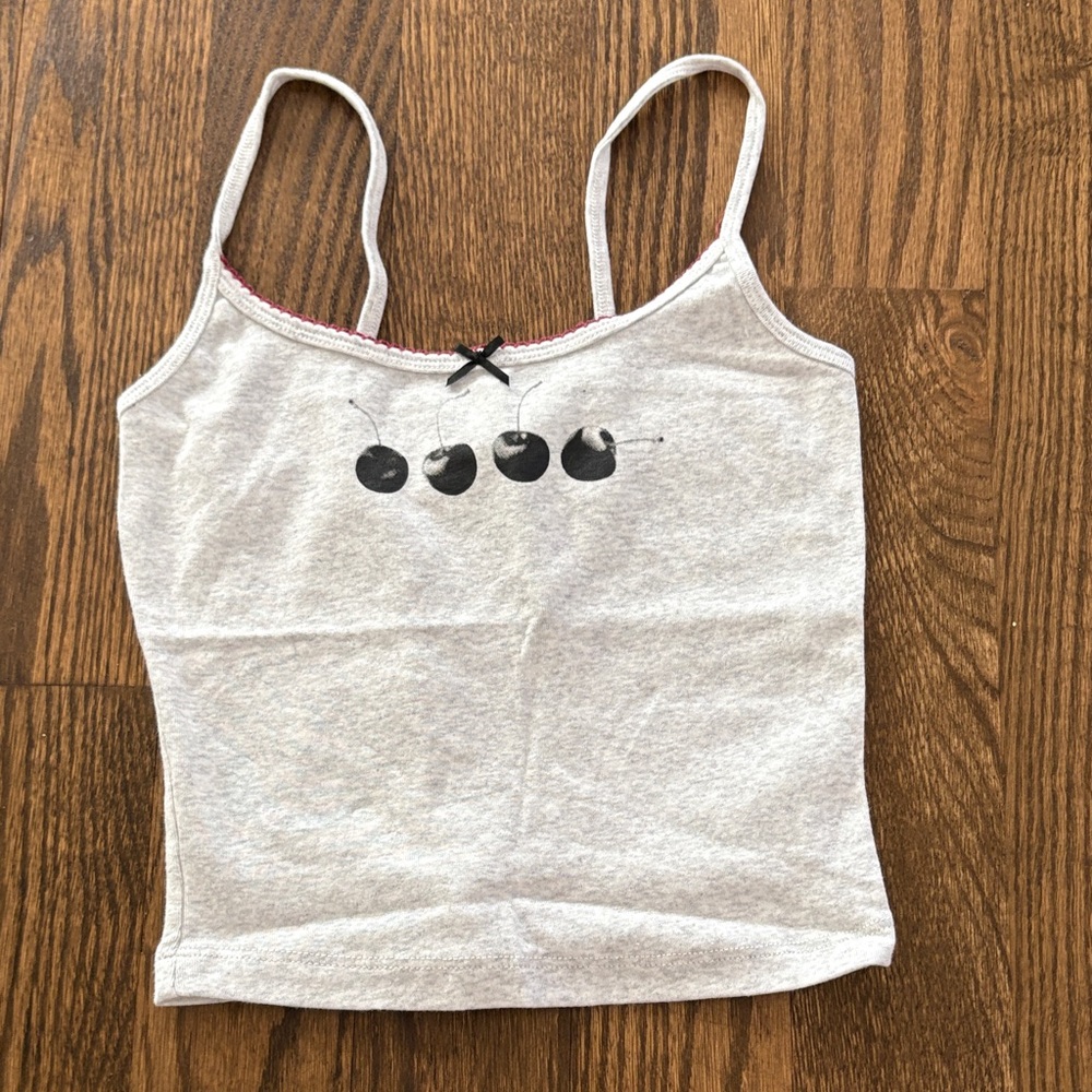 Garage Gray Tank Top with Cherry Print